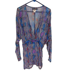 Antik Batik Women's M 100% Silk Kim Mini Sheer  Y2K Whimsigoth Fairy Dress