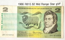 1966 Australian $2 Star Banknote Coombs/Wilson R81s