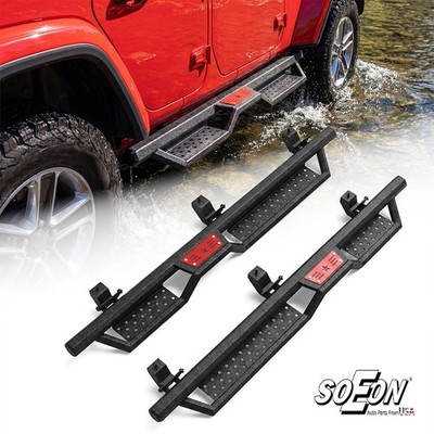 2PCS Running Board Drop Step Side Steps For 2018-2026 Jeep Wrangler JL 4 Doors