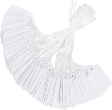 500Pcs Price Tags with String Attached, White Clothing Tags for Business Selling