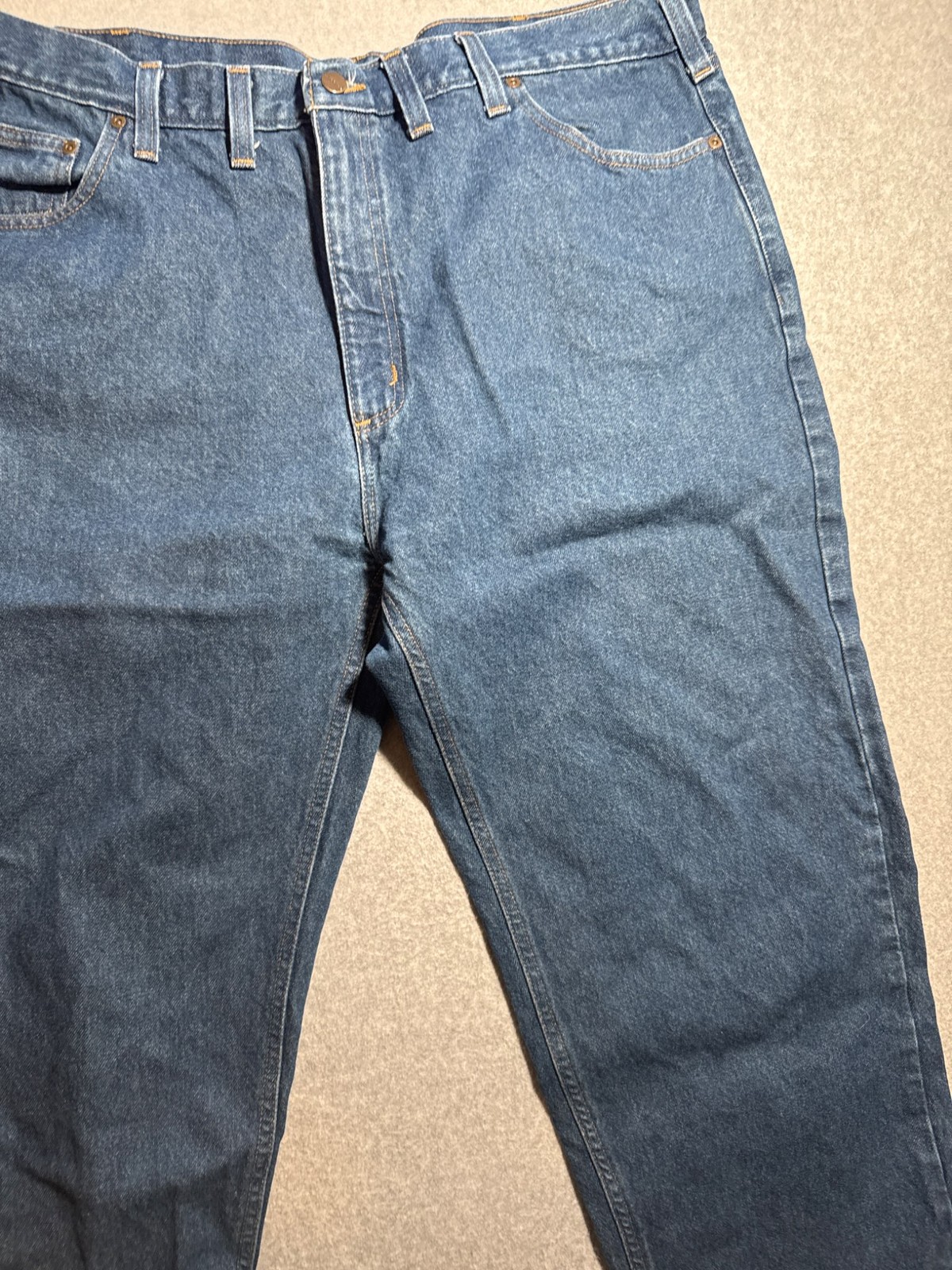 Carhartt Relaxed Fit Jeans B460 DVB 44x32 Blue Denim Work Pants Used thumbnail 6