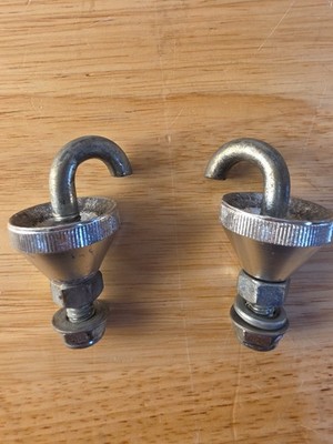 Yamaha Marching Drum Carrier J-Hook Mounting Hardware Pair Chrome Used