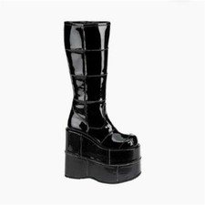 Demonia STACK-301 Black Patent Leather Platfo...