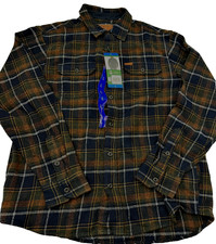 NEW W/TAGS Orvis Men's Heavy Weight Flannel Shirt Plaid Cotton Large Long Sleev