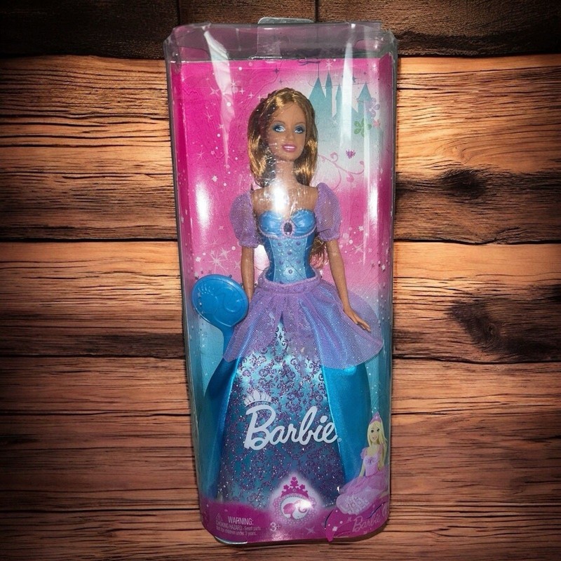 Vintage Barbie Princess Doll Blue & Purple Sparkle Dress Mattel 2008