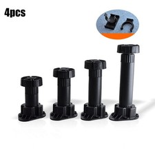 4 pcs Adjustable Plinth Feet for Kitchen Cabinets Tables Shelves Black PVC