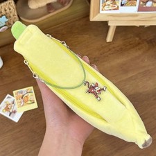 Banana Pencil Case for Learning, Made of Soft Flannel Material