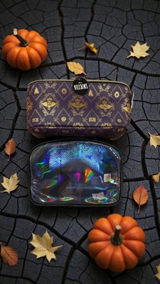 (2) Bath & Body Works Disney Villains Evil Queen Maleficent Cosmetic Makeup Bag