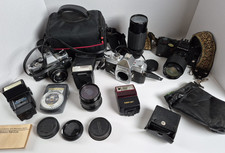 Vintage 35mm SLR Cameras Equipment Lens Flash Meters Parts or Repair 13 Pieces