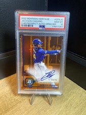 Jackson Chourio 2022 Bowman Heritage Orange Refractor Auto /25 PSA 10 #CPA-JC