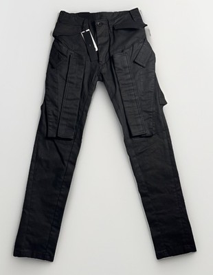 Julius_7   beast;  Waxed Geometry Paneling Skinny Jeans Black 29x30 Japan w/tags