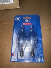 GE General Electric Candelabra Type Clear Light Bulbs 60 Watts, 12 Pk 81441 New