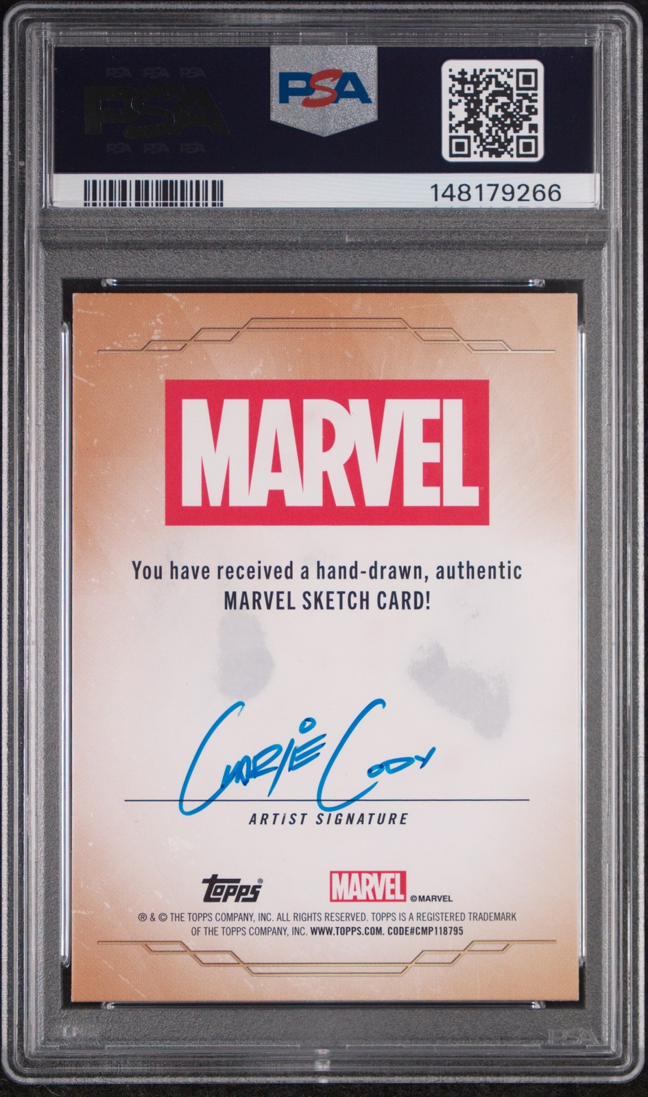 2025-2026 TOPPS MARVEL SKETCH CARDS CHARLIE CODY PSA AUTHENTIC AUTO AUTHENTIC view 2