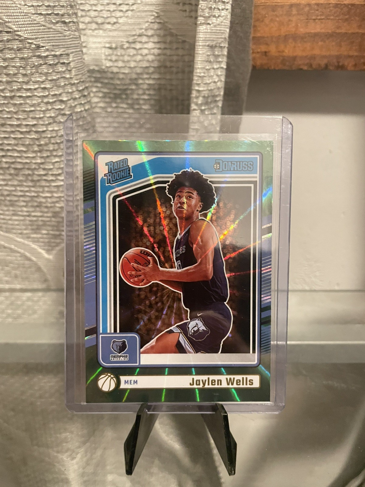 2024-25 Panini Donruss - Rated Rookie Jaylen Wells #245 Holo Green Laser (RC)