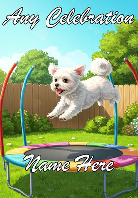 nai358 Shih Tzu auf Trampolin Geburtstagskarte Vater Mutter jeder Anlass
