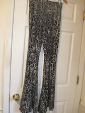 Women's Show Me Your MuMu Bam Bam Bells Snake Print Bell Bottom Pull On Pants S