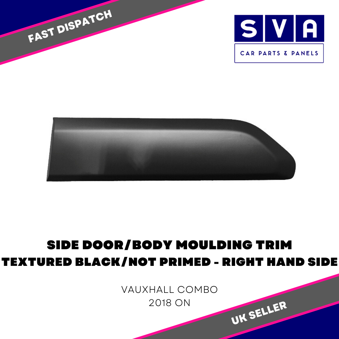 Vauxhall Combo 2018> Side Door Moulding/Trim Textured Black/Unprimed Right Side