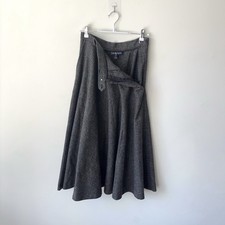 Vintage Blue Label 100 Wool Glen Plaid Skirt Size 10 MiUSA 80s Charcoal A-Line