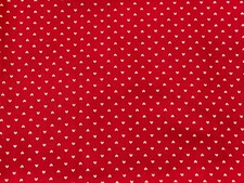 By 1/2 Yd Vintage Tiny White Hearts on Red Valentines by Cranston Cotton BTHY