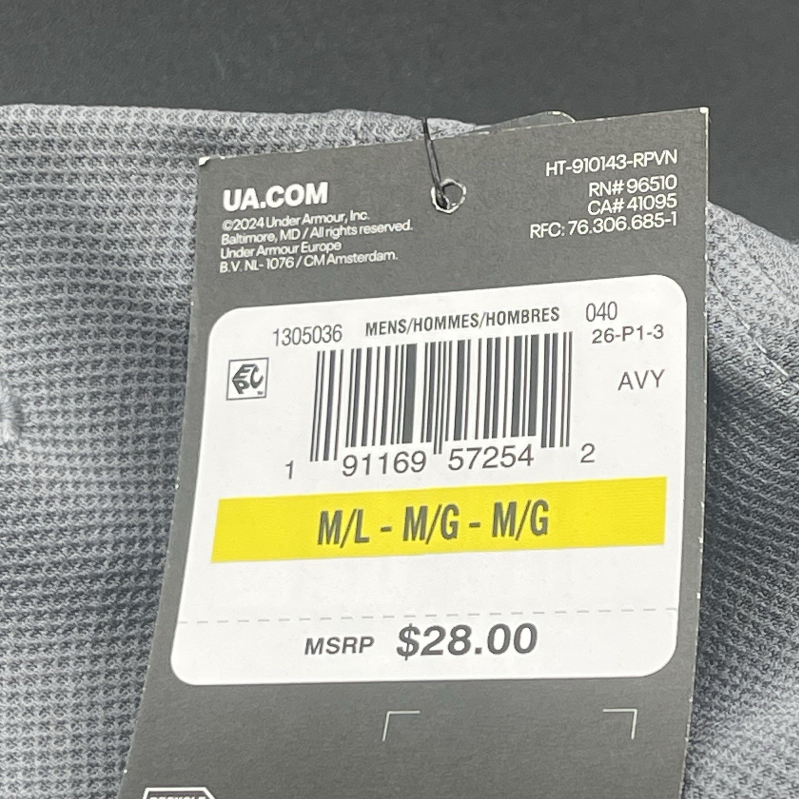 Under Armour Blitzing Medium Large Hat Cap Grey Black Smoke Brand New