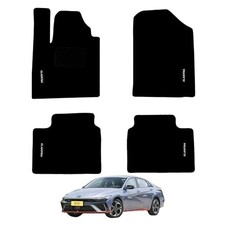 Custom OEM Wool Car Floor Mats with Glowing Logo for HY For Elantra 2021-2024