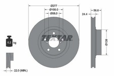 2x TEXTAR PRO Disque de frein Avant pour TOYOTA GT 86 Coupé (ZN6) 277mm 92094603