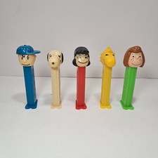 1960s Peanuts PEZ Candy Dispencers Charlie Brown Lucy Woodstock Snoopy Set Of 5