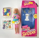 Cool Tops Skipper Doll Vintage Mattel 1989 w Box Stickers & Iron-on Decal!