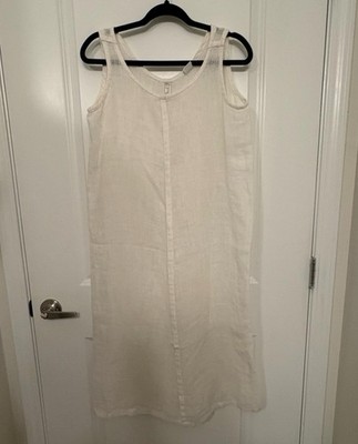 EPOS 100% Natural Linen Sleeveless Dress Size M