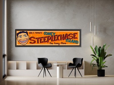 Coney Island Steeplechase High Quality Poster 12''x24''