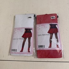Children's White Red Fishnet Tights Size Medium Leg Avenue