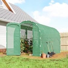 Image of Outsunny 3 x 2 x 2m Polytunnel Greenhouse with Door, Galvanised Refurbished