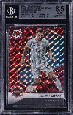 2021-22 PANINI MOSAIC REACTIVE RED #10 LIONEL MESSI BGS 8.5 | eBay