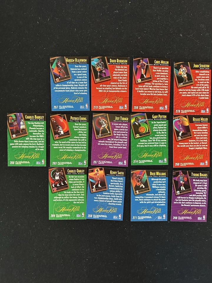 1995-96 Skybox Premium Honor Roll Lote de 12 Cartas Miller Payton Barkley Hakeem Ewing - Imagem 2 de 2