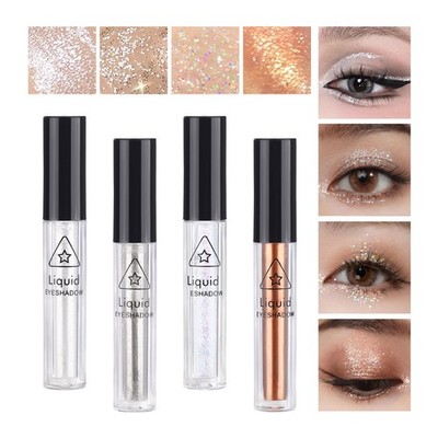 4Pcs Liquid Eyeshadow 0.06 Fl Oz (Pack of 4), Glitter Shining Colors 