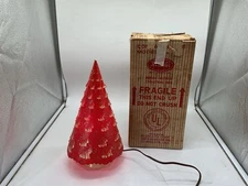 1952 Econolite Red Christmas Tree Motion Lamp Light Works! W Box  12” Vintage