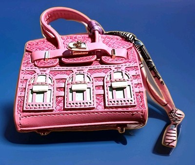 TONNER LIMITED EDITION PINK PURSE W/KNOTTED PRINTED SCARF  (T25) LAST ONE
