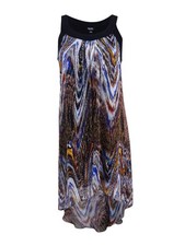 SL Fashions Women's Printed Chiffon High-Low Dress (S, Multi)