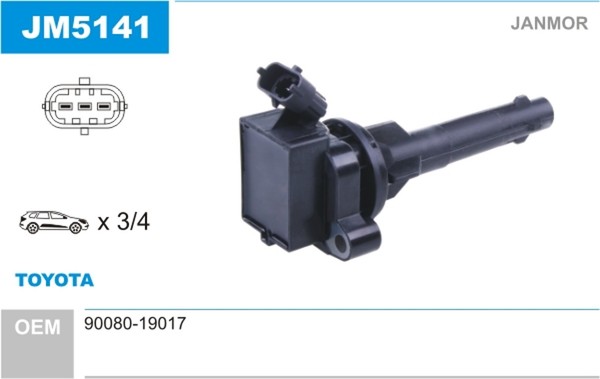 Janmor ZüNdspule JM5141 FüR Toyota Yaris Corolla Aygo Compact Liftback KGB10_-image