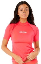 Rip Curl Classic Surf UPF Women's Short Sleeve Rash Guard - Red - New