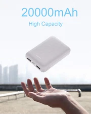 20000mAh Dual USB Portable Charger, Backup Charger for iPhone, Galaxy, Pixel etc