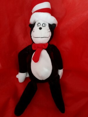 Dr. Seuss 11'' 1998 The Cat in the Hat Bean Bag Plush Doll Toy Universal Studios