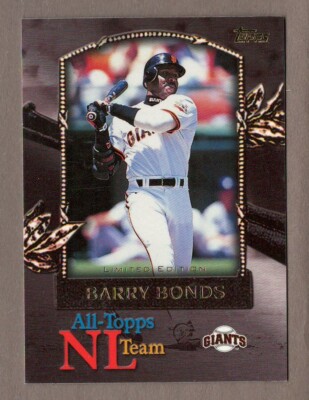 barry bonds limited edition card BARRY BONDS 2000 Topps LIMITED EDITION ALL-TOPPS Insert Card #AT7 Tiffany 7