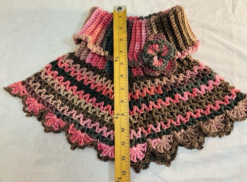 Small Handmade Crochet Poncho Multicolored - Picture 5 of 5