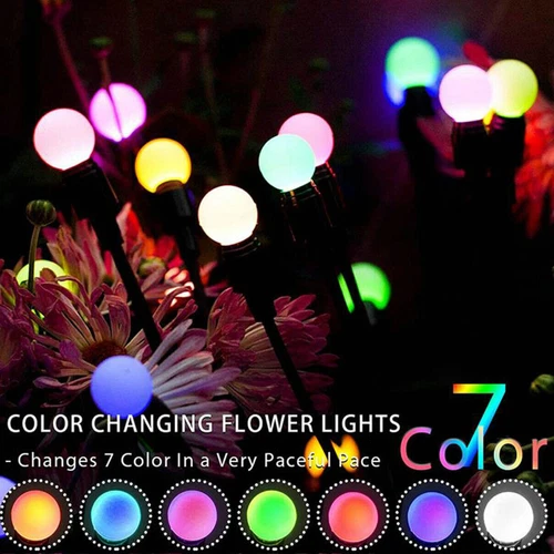 2-8 PCS Swaying LED Solar Powered Garden Lights Outdoor Stake Firefly Patio Lamp - Picture 8 of 33