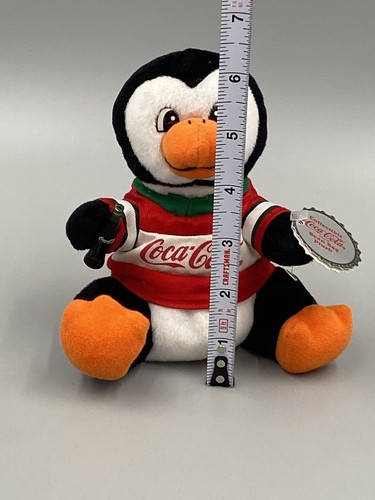 COCA-COLA Collectible 6” Penguin Coke Holding Bottle 6” Bean Bag Plush Vtg 1999 - Picture 4 of 8