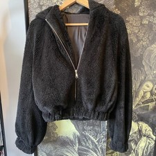 Helmut Lang Faux Fur Bomber Jacket