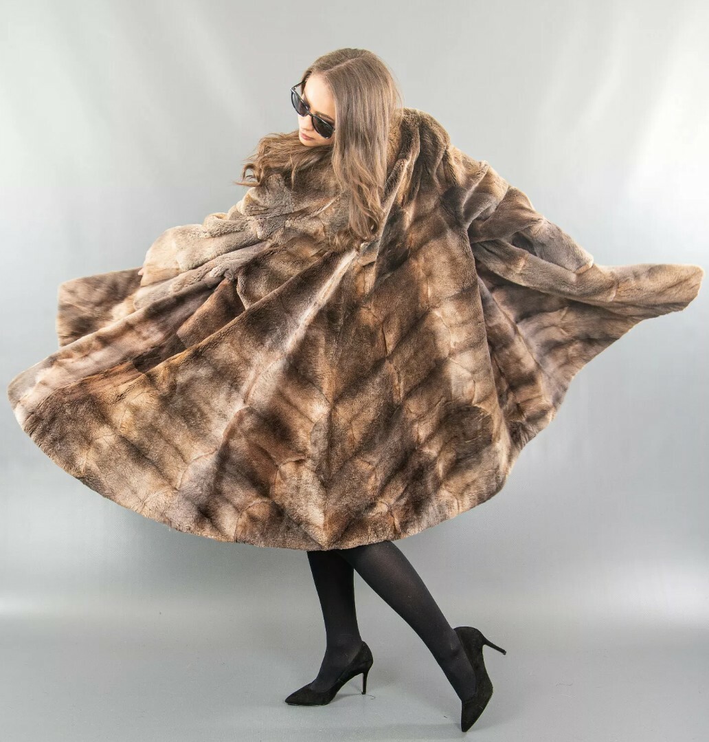 2XL-4XL Amazing Sheared Muskrat Fur Coat Swinger Beautiful Jacket