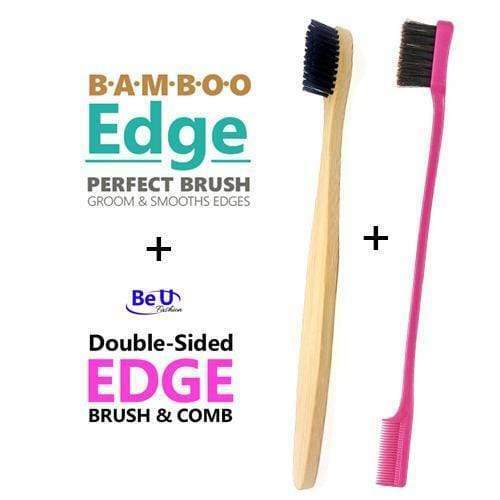 2 Pcs Combo HTB | Bamboo Edge & Double Sided Edge Brush - Picture 1 of 1