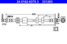 ATE 24.5162-0375.3 Bremsschlauch 375 mm für VOLVO S60 S80 V60 V70 KOMBI 1.5-4.4